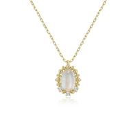 Ever Faith 925 Sterling Silver CZ June Birthstone 14K Gold New Beginnings Oval Moonstone Choker Necklace for Women Mothers Day/Birthday/Christmas Gemstone Jewelry Gifts for Mom