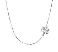 Ever Faith 925 Sterling Silver Snowflake Sideways Necklace,Simple Dainty Snowflake Choker Necklace Christmas Jewelry Gifts for Women Girls