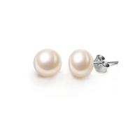 Ever Faith 9mm Cream Freshwater Cultured Pearl Stud Earrings