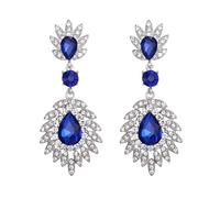 EVER FAITH Bridal Crystal Dangle Earrings for Women, Sparkly Rhinestone Vintage Style Art Deco Pierced Drop Earring Wedding Prom Party Jewelry for Brides Bridesmaid