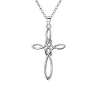 Ever Faith Celtic Knot Cross Pendant Necklace with Chain 21.2 Inch