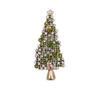 Ever Faith Christmas Brooch for Women Girls, Green Rhinestone Crystal Xmas Lapel Pin Chrsitmas Decoration Accessories Jewelry Gift
