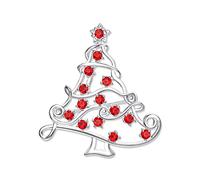 Ever Faith Christmas Tree Brooches for Women, Stunning Rhinestone Crystal Wishing Tree Lapel Pin, Simple Christmas Decorations