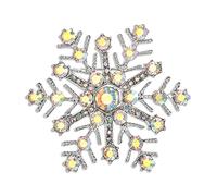 Ever Faith Clear Rhinestone Snowflake Brooch, Christmas Broach Pin Xmas Jewellery Gifts for Women Girls Gold-Tone