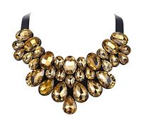 Ever Faith Costume Statement Collar Necklace for Women, Rhinestone Crystal Choker Necklaces for Banquet 4 Colors