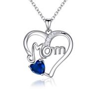 Ever Faith Cubic Zirconia September Birthstone Heart Pendant Necklace