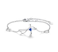 Ever Faith Cubic Zirconia Timeless Faith Love Link Cross Bracelets Dainty