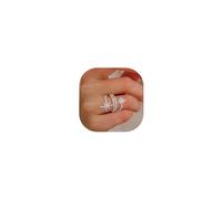 Ever Faith Fashion North Star Statement Ring Dainty Cubic Zirconia Promise Engagement Snowflakes Rings for Women Delicate Finger Jewelry for Holiday Party Size 9