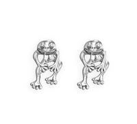 EVER FAITH Frog Earrings for Women, Hypoallergenic 925 Sterling Silver Post Vintage Frogs Shaped Stud Earring Funny Cute 3D Animal Jewellery Gifts for Sensitive Ears