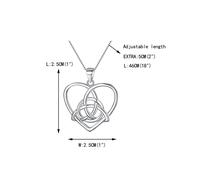 Ever Faith Good Luck Triangle Celtic Knot Love Heart Pendant Necklace