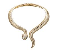 Ever Faith Halloween Snake Necklace, Gold Snakes Choker Necklaces Gothic Serpent Costume Statement Snake Cosplay Jewellery Accessories for Women