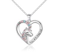 Ever Faith Love Heart Unicorn Necklace Cubic Zironia You are Magical Unicorn Pendant Necklace