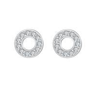Ever Faith Pave Cubic Zirconia Initial Letter O Stud Earrings Clear