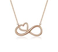 Ever Faith Rose Gold Infinity Heart Necklace 925 Sterling Silver Friendship Sister Necklace Mother Gift from Daughter, Birthday/Valentines/Mothers Day/Christmas Jewelry Gift Ideas for Women