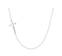 Ever Faith Sideways Cross Choker Necklace with Adjustable Chain Classic Minimalist