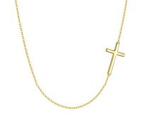 Ever Faith Simple Tiny Dainty Sideways Cross Choker Necklace