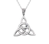 Ever Faith Timeless Geometric Irish Celtic Triquetra Trinity Knot Pendant Necklace