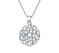 Ever Faith Vintage Good Luck Round Shape Celtic Knot Pendant Necklace