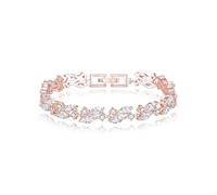 Ever Faith Wedding Accessory Cubic Zirconia 2 Layers Small Leaf Roman Tennis Bracelet for Women Girl