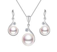 Ever Faith Women 925 Sterling Silver Sterling Silver Freshwater Cultured Colourless Cubic Zirconia