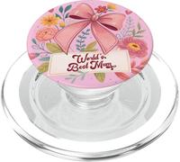 Ever In the World Pink Bow Floral For The Worlds Best Mum PopSockets PopGrip for MagSafe