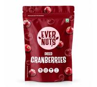Ever Nuts Dried Cranberries 250g, Sweetened Whole Cranberry Fruit Snack | Low Fat, Vegetarian, Soft & Chewy, Resealable Pouch, Baking, Porridge, Salads, Christmas Stuffing & Trail Mix