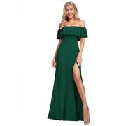 Ever-Pretty Bridesmaid Dress Off The Shoulder Women's Dresses for Wedding Guest Maxi Dark Green 22