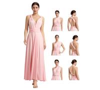 Ever-Pretty Multiway Bridesmaid Dress Maxi Dress with Bandeau Infinity Evening Gown Pink One Size Plus