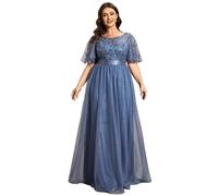 Ever-Pretty Plus Size Ladies Floor Length Long Evening Dress for Weddings Dusty Navy 20UK