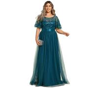 Ever-Pretty Plus Size Ladies Floor Length Long Evening Dress for Weddings Teal 20UK