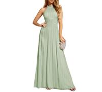 Ever-Pretty Prom Dress Halter Neck Pleated Glittery Formal Evening Dress with Empire Waist Mint Green 8UK