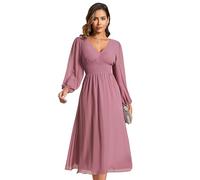 Ever-Pretty Women Dresses Cocktail Long Sleeve for Autumn A-line Party Dresses for Women Orchid 12UK
