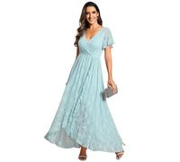Ever-Pretty Women's A Line Empire Waist V Neck Lace High-Low Elegant Evening Dresses Sky Blue 26UK