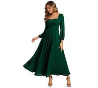 Ever-Pretty Women's Bridesmaid Dress Chiffon Long Sleeve Square Neck Empire Waist ES02522