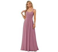 Ever-Pretty Women's Chiffon Adjustable Spaghetti Strap Deep V-Neck Backless Bridesmaid Dress Orchid 12UK