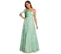 Ever-Pretty Women's Dresses for Spring Floral Printed Empire Waist Pleated Frenulum Knotting Prom Evening Dress Mint Green 8UK