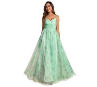 Ever-Pretty Women's Dresses for Spring Floral Printed Empire Waist Spaghetti Strap with V-Neck Prom Evening Dress Mint Green 10UK