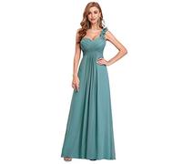 Ever-Pretty Womens Elegant One Shoulder Pleated Waist Sky Blue Bridesmaid Dresses Dusty Navy 20UK