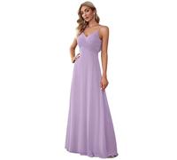 Ever-Pretty Women's Maxi Bridesmaid Dress Spaghetti Straps V-Neck A-Line Chiffon Empire Waist Backless Dress Sage Green 8UK