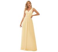 Ever-Pretty Women's Maxi V Neck Sleeveless Empire Waist A-Line Chiffon Long Evening Dress Dusty Rose 6UK