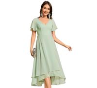 Ever-Pretty Women's Midi Chiffon Evening Party Dress Chiffon Wedding Guest Dress Mint Green 8UK