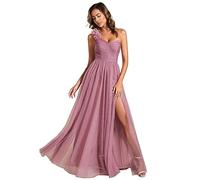 Ever-Pretty Women's One Shoulder Sexy Pleated A-Line Maxi Wedding Guest Dresses for Bridesmaids Orchid 12UK