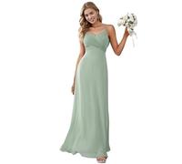 Ever-Pretty Women's Spaghetti Straps V-Neck A-Line Chiffon Empire Waist Backless Maxi Bridesmaid Dress Sage Green 14UK