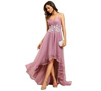 Ever-Pretty Women's Stylish Floral Dress Empire Waist High-Low Embroidered Prom Dress Orchid 12UK