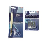 Ever Ready Corn/Callus Knife & 4 Replacement Blades - UK-Made, Boots Compatible, Carbon Steel, Non-Slip Handle, for Dry or Wet Feet