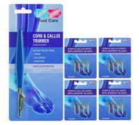 Ever Ready Corn & Callus Remover Trimmer with 4× Pack of 4 Replacement Refills - Professional Foot Hard Skin & Corn Remover Tool | Stainless Steel Pedicure Kit for Cracked Heels & Rough Feet