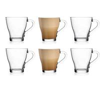 EVER RICH ® 250ML Latte Glass Tea Coffee Cup Mug (Fits Tassimo & Dolce Gusto) 6 Glasses Only