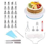 Ever Rich ® Cake Decorating Pastry Tool Kit. Professional Cupcake Decorating Kit. Rotating Turntable Stand (2. 39 Pcs)