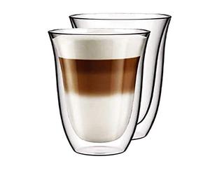 Ever Rich ® Double Wall Glasses Espresso Coffee - Tea - Cappuccino - Clear Glass Cups - Heatproof Insulated Glass (280ML Glass)