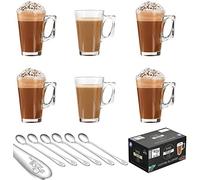 Ever Rich ® Glass Coffee Cup for Tea Cup 240 ml (for Tassimo and Dolce Gusto) (240 ml + Spoon)